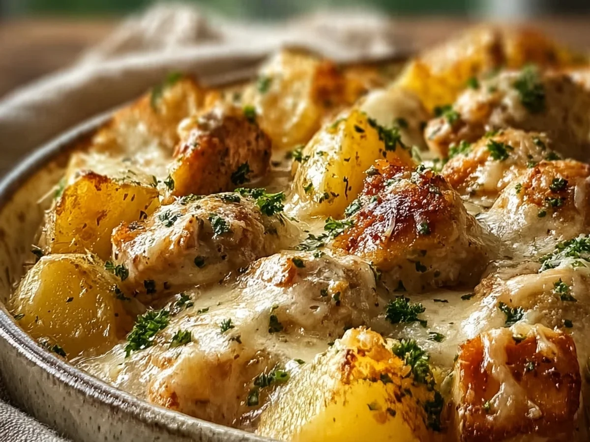 Garlic Parmesan Crockpot Chicken & Potatoes: Creamy - Featured Image