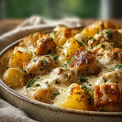 Garlic Parmesan Crockpot Chicken & Potatoes: Creamy