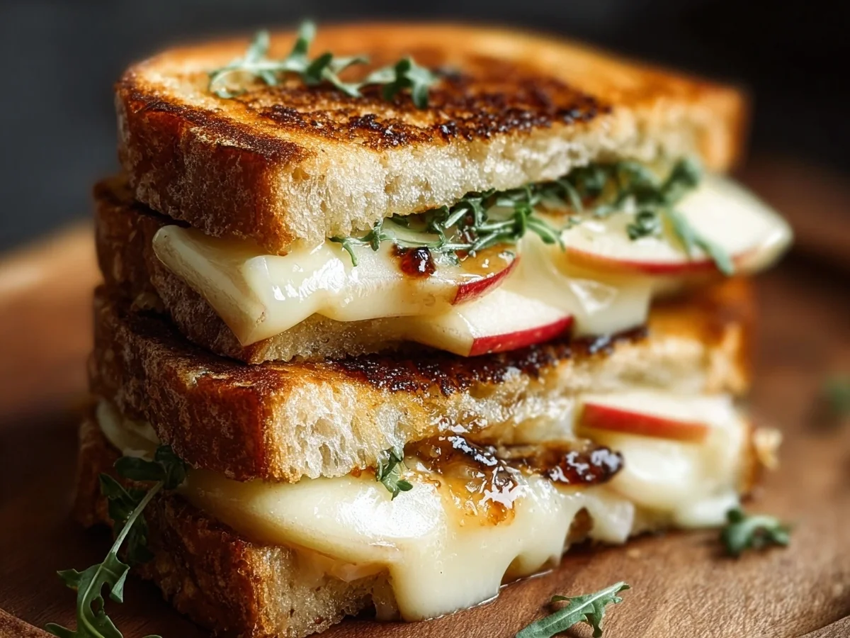 Gourmet Apple Brie Grilled Cheese Sandwich - Featured Image