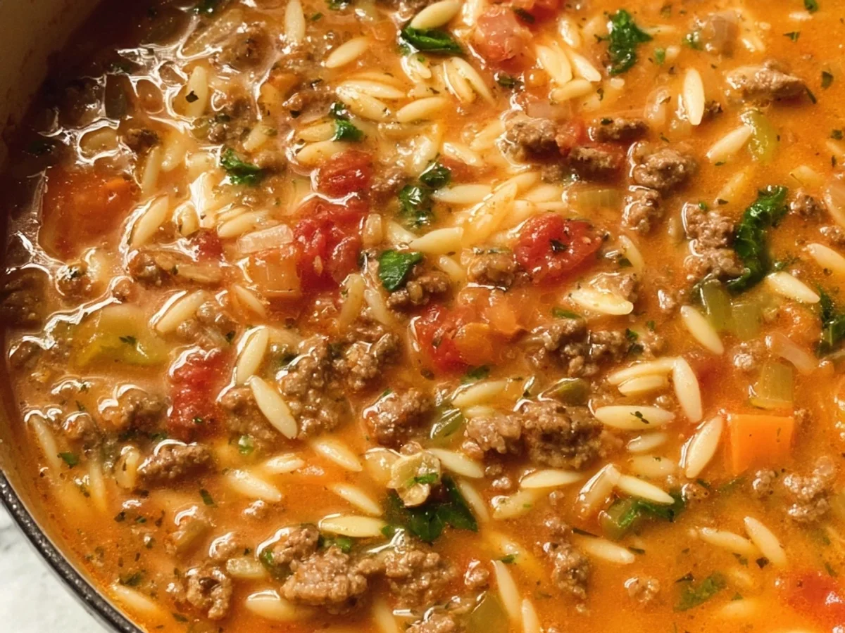Hamburger Orzo Soup: Hearty & Flavorful - Featured Image