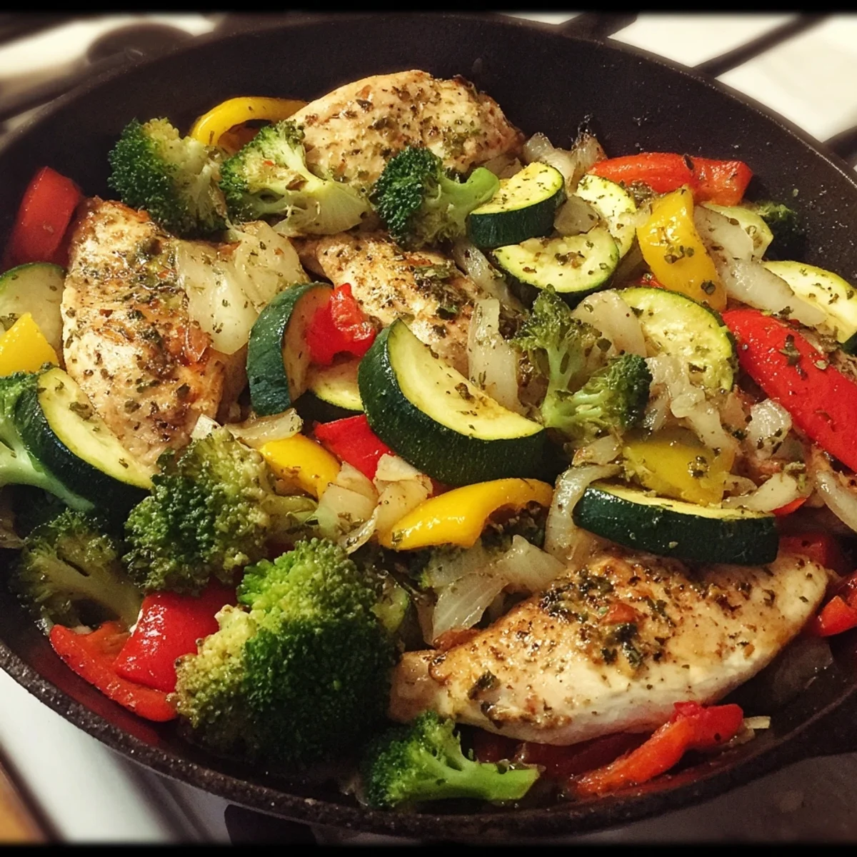 Healthy Chicken & Veggies Skillet Dinner