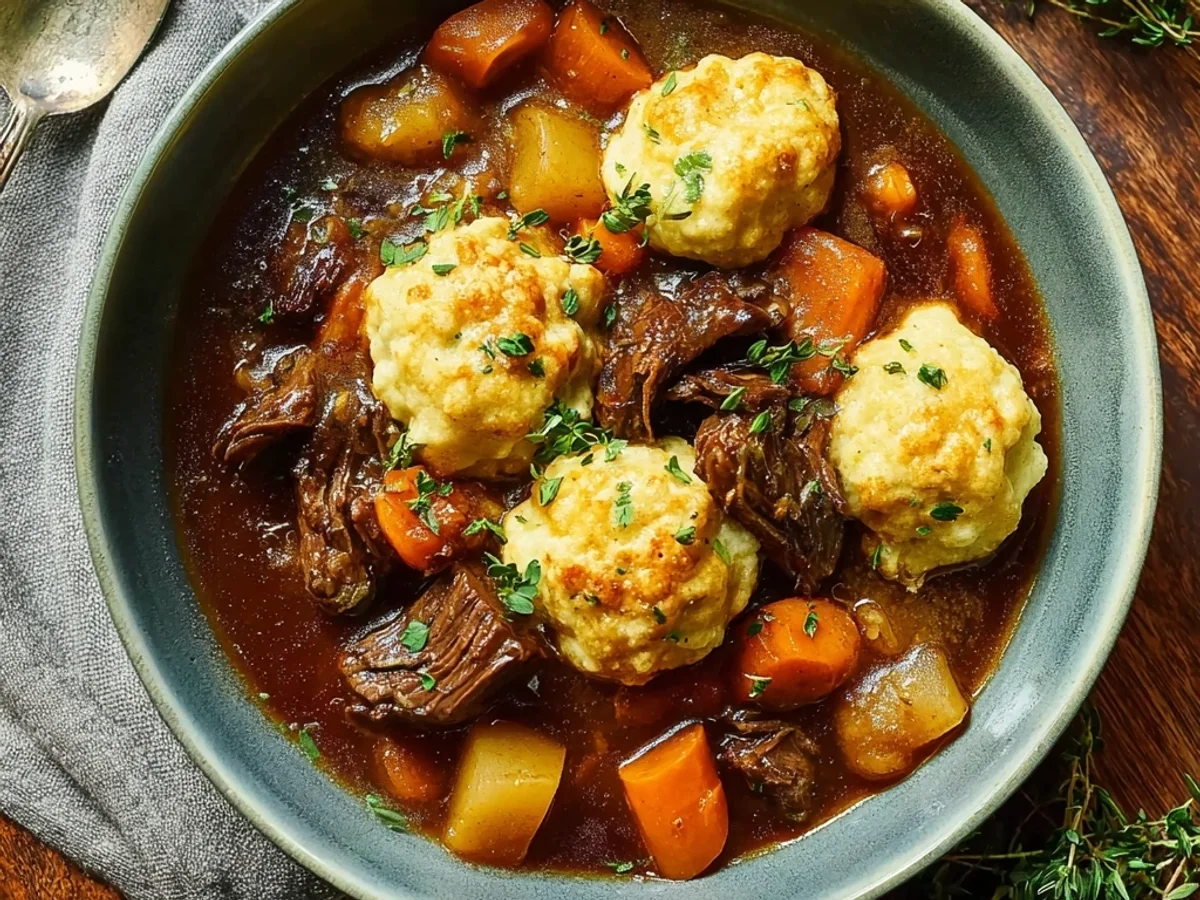 Hearty Beef Stew & Dumplings Recipe - Featured Image