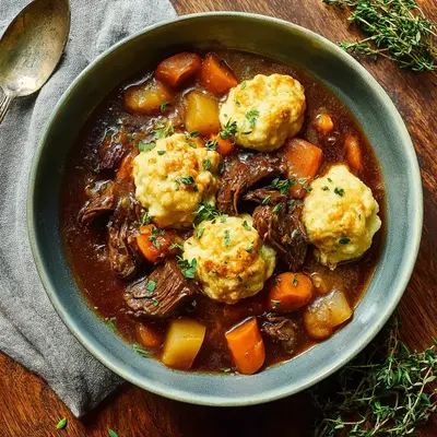 Hearty Beef Stew & Dumplings Recipe
