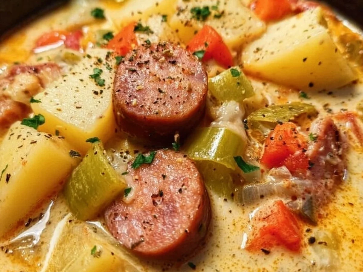Hearty Cajun Slow Cooker Potato Soup - Featured Image
