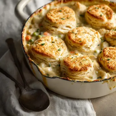 Hearty Chicken Pot Pie with Fluffy Biscuits