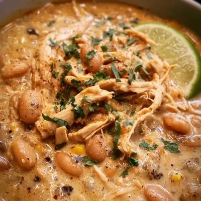 Hearty Crockpot White Chicken Chili with Cream Cheese