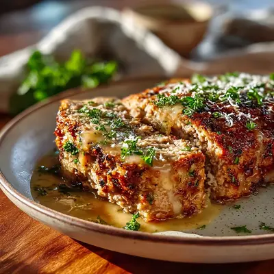 Hearty Garlic Parmesan Chicken Meatloaf Dinner