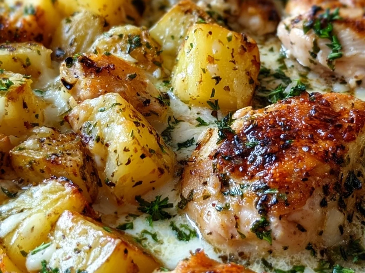 Hearty Garlic Parmesan Chicken & Potatoes One-Pan - Featured Image