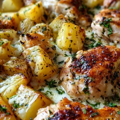 Hearty Garlic Parmesan Chicken & Potatoes One-Pan