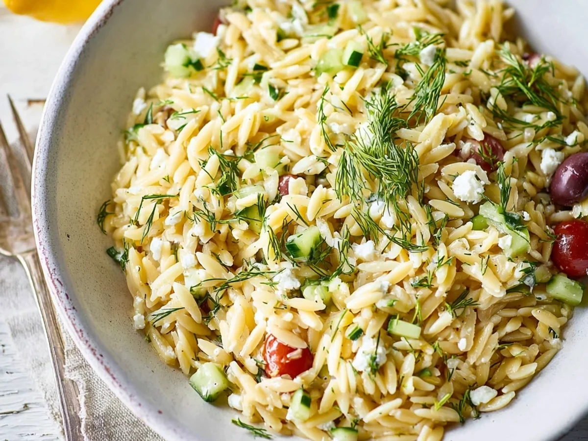Hearty Greek Orzo Pasta: Zesty Lemon & Feta - Featured Image