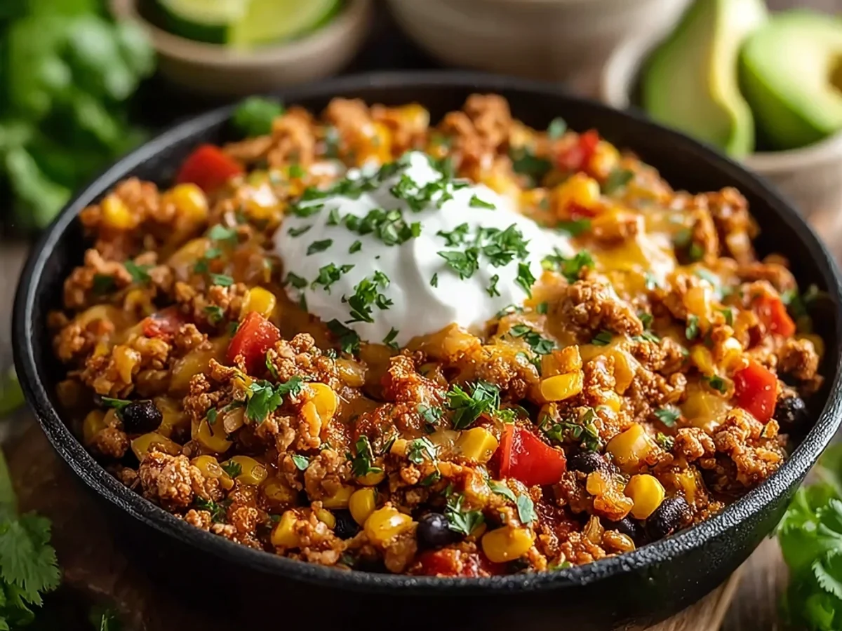 Hearty Ground Turkey Taco Skillet: Quick Weeknight Dinner - Featured Image
