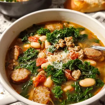 Hearty Kale, Turkey Sausage & White Bean Soup