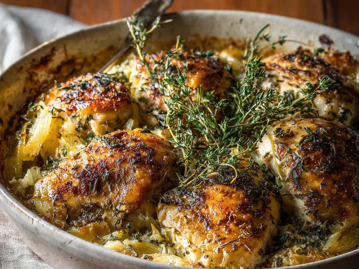 Hearty Savory Baked Herb Chicken Casserole - Featured Image