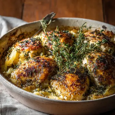 Hearty Savory Baked Herb Chicken Casserole