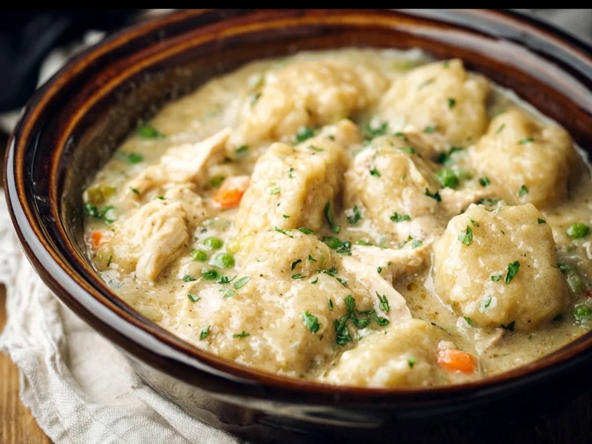 Hearty Slow Cooker Chicken and Dumplings - Featured Image