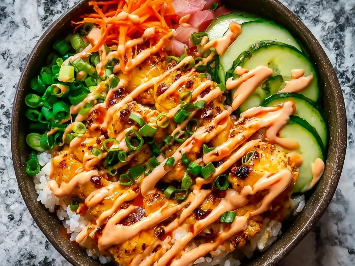 High Protein Bang Bang Chicken Bowl Meal Prep - Featured Image