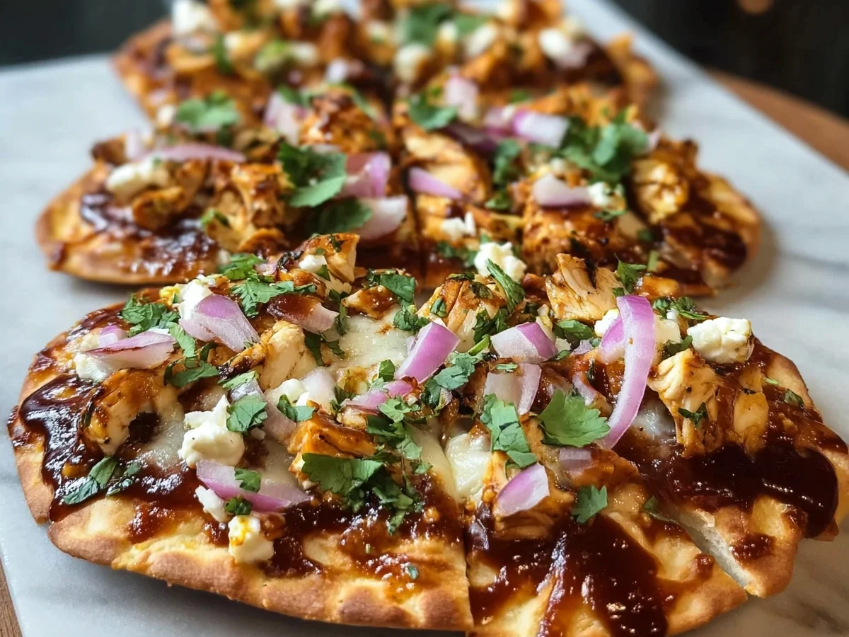 High Protein BBQ Chicken Flatbread Dinner - Featured Image
