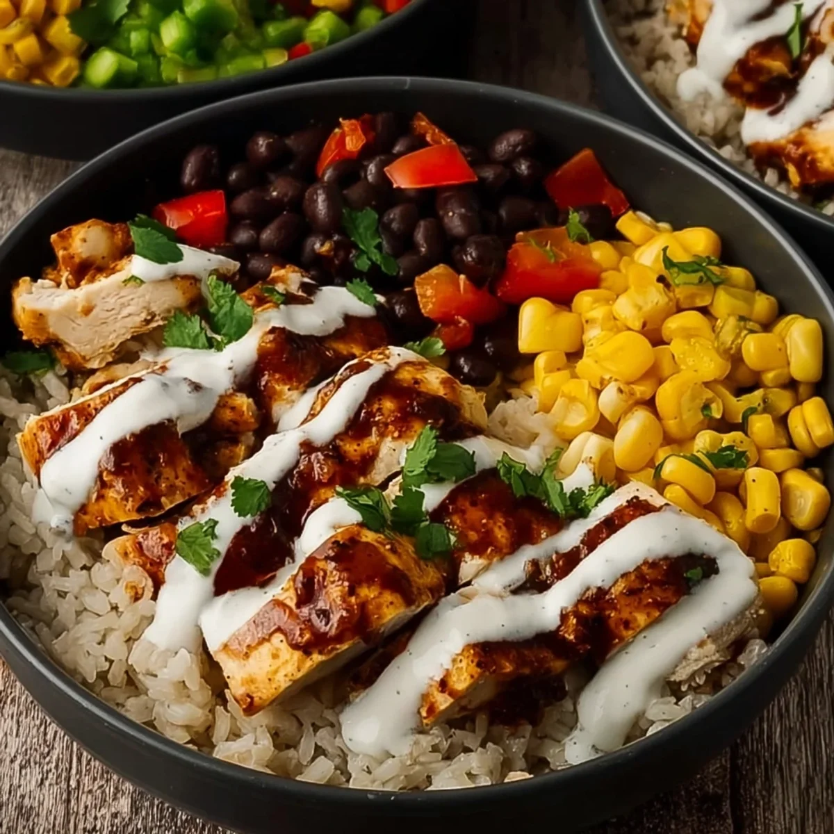 High Protein BBQ Ranch Chicken Meal Prep Bowl