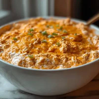 High-Protein Buffalo Chicken Dip with Cottage Cheese