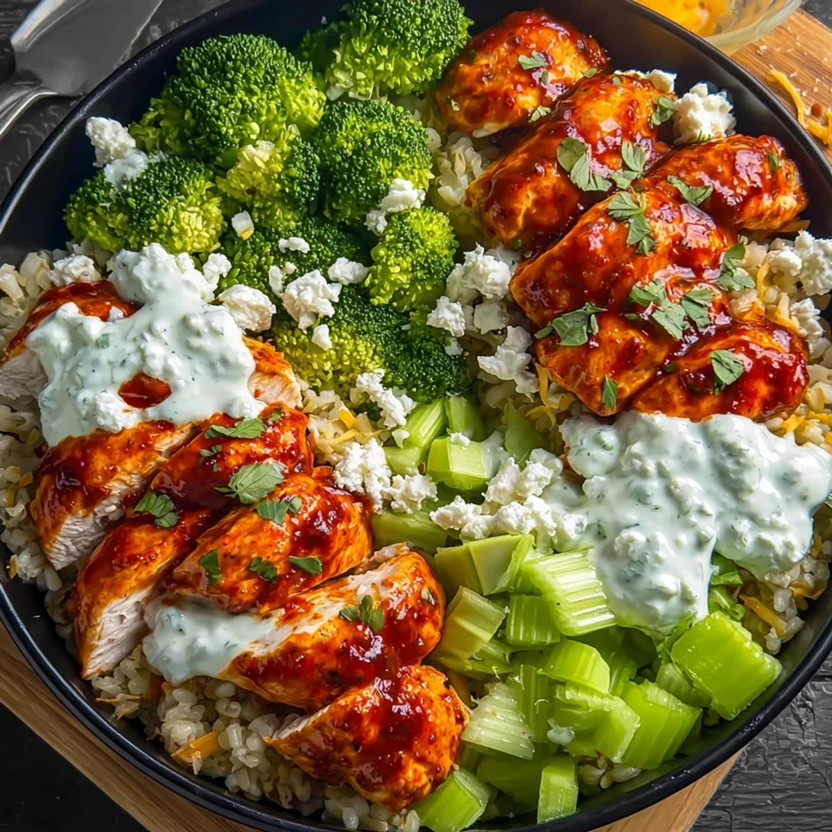 High-Protein Buffalo Chicken Meal Prep Bowls