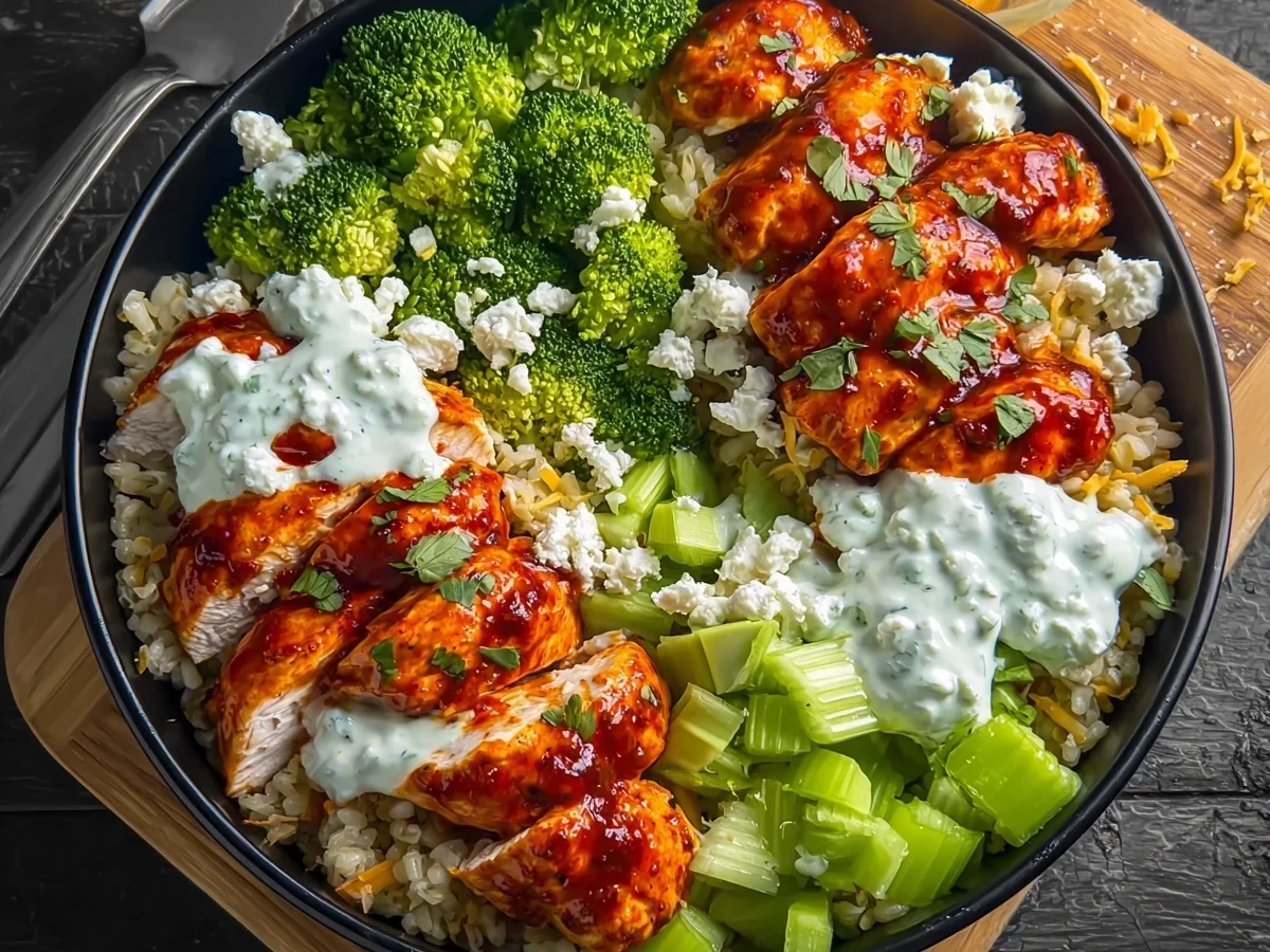 High-Protein Buffalo Chicken Meal Prep Bowls - Featured Image