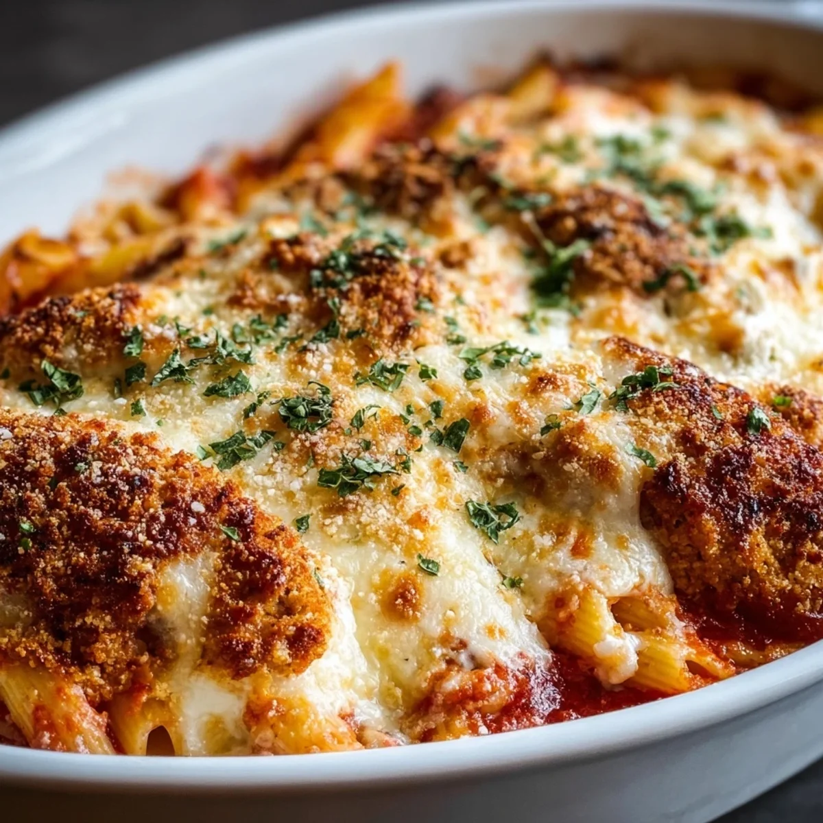 High Protein Chicken Parmesan Casserole for Family Dinner