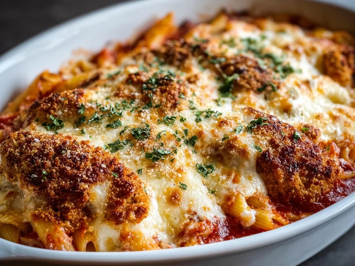 High Protein Chicken Parmesan Casserole for Family Dinner - Featured Image