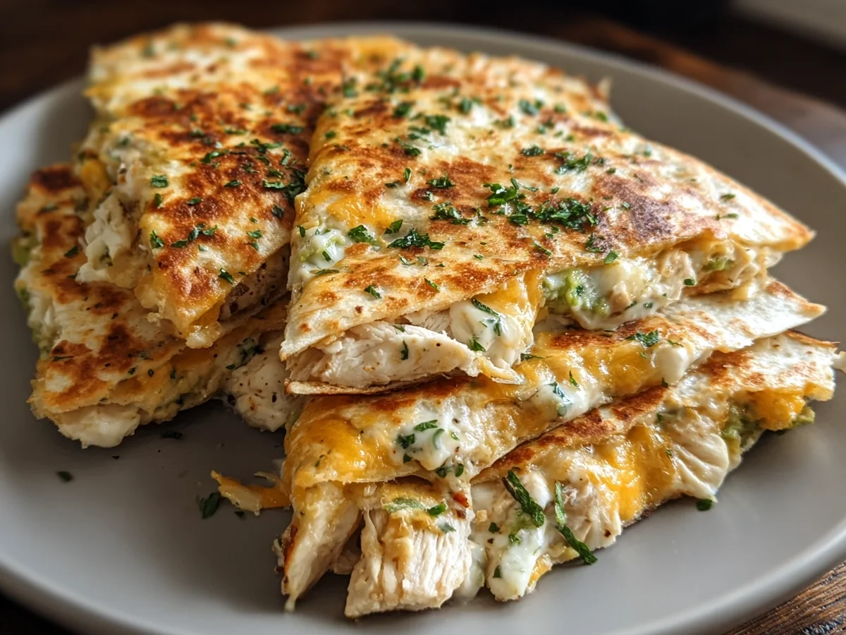 High-Protein Chicken Ranch Quesadilla: Crispy & Low-Carb - Featured Image