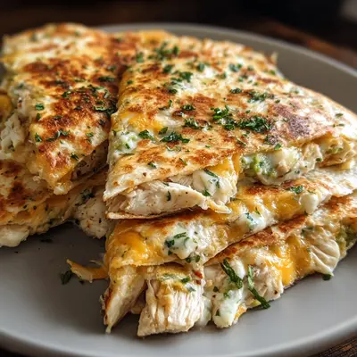 High-Protein Chicken Ranch Quesadilla: Crispy & Low-Carb