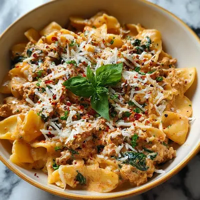 High-Protein Cottage Cheese Pasta with Ground Turkey