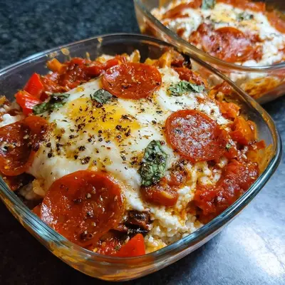 High Protein Cottage Cheese Pizza Bowl: Quick & Easy