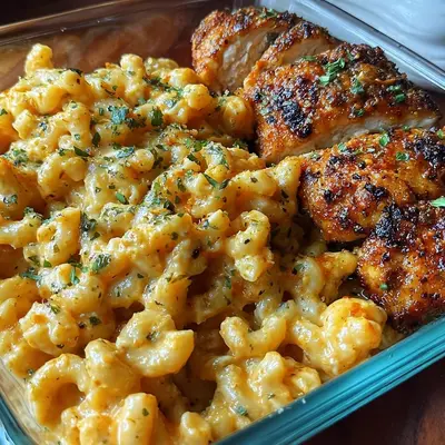 High Protein Honey Garlic Butter Chicken & Mac & Cheese