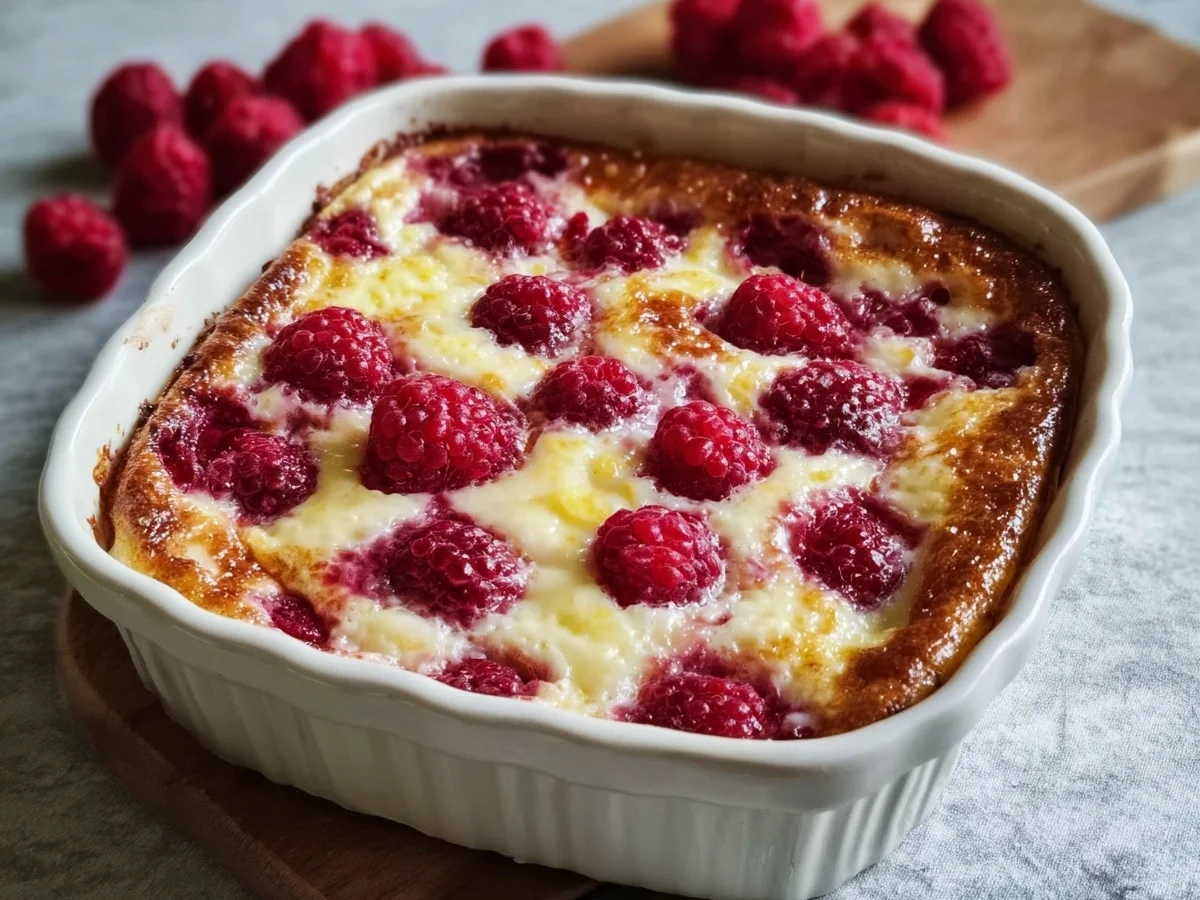 High Protein Lemon Raspberry Cottage Cheese Bake - Featured Image