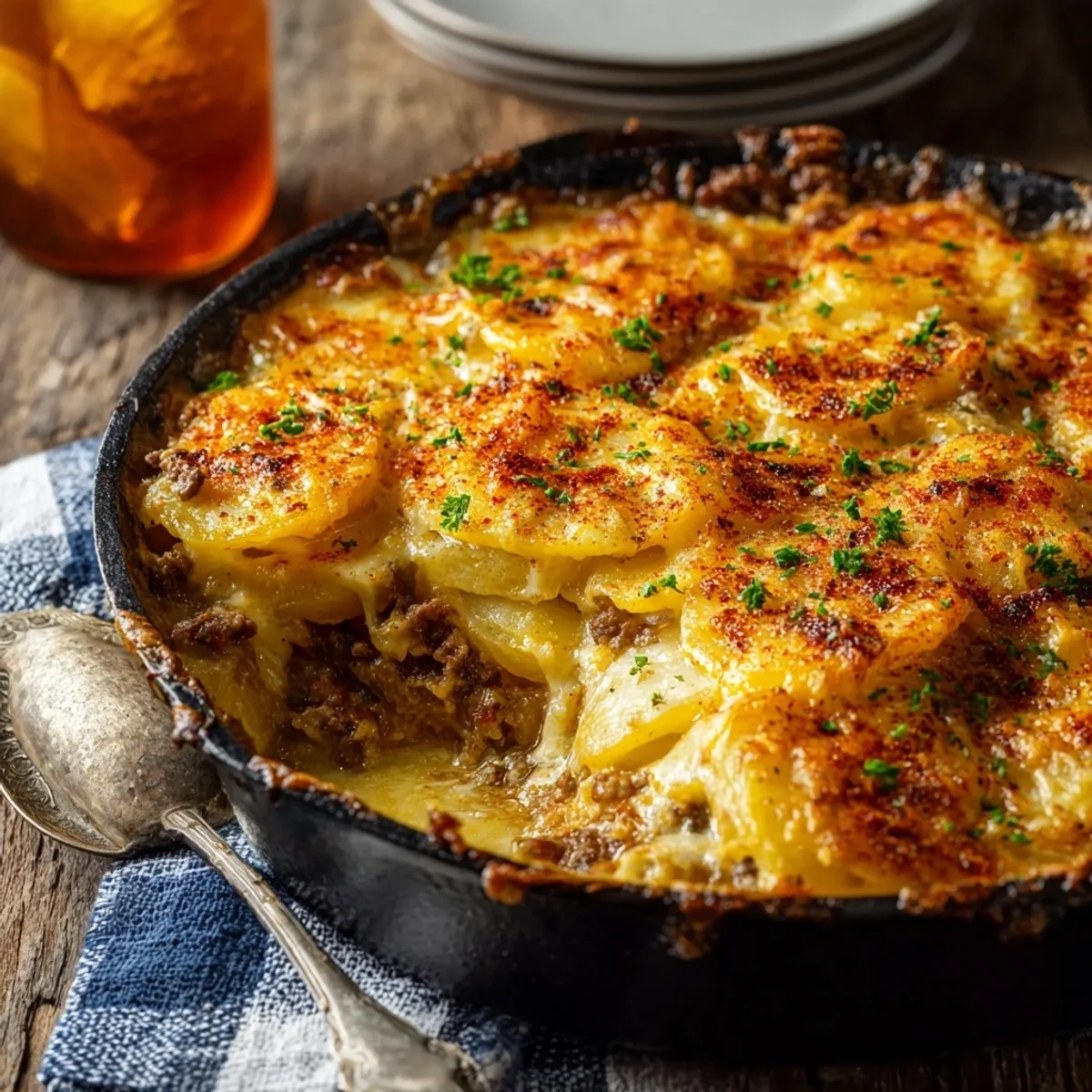 Homestyle Cheesy Hamburger Potato Casserole