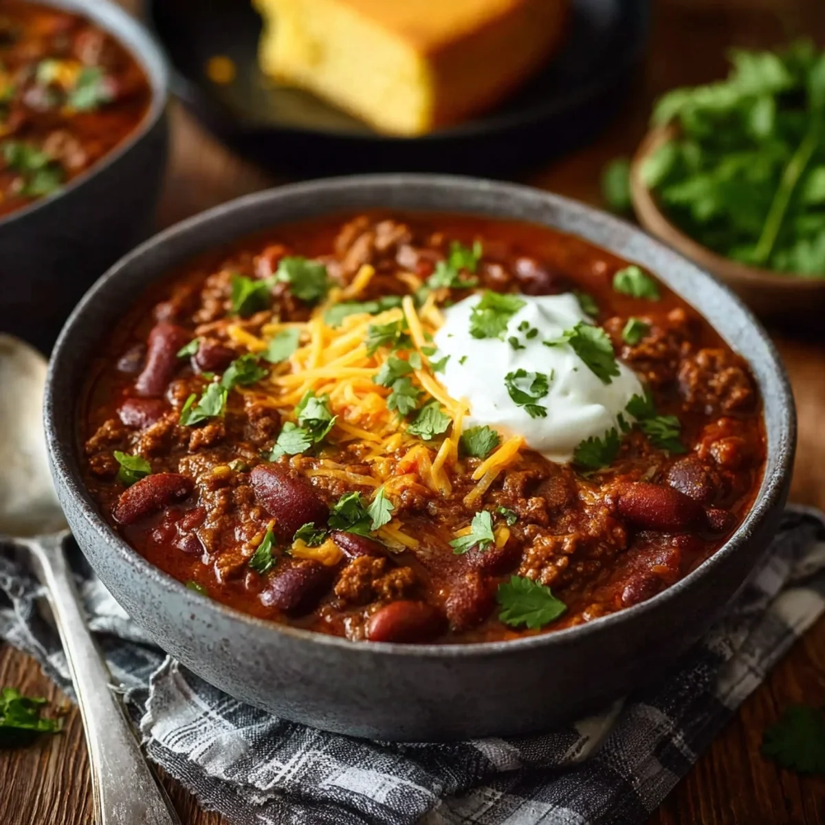 Homestyle Crockpot Ground Beef & Bean Chili