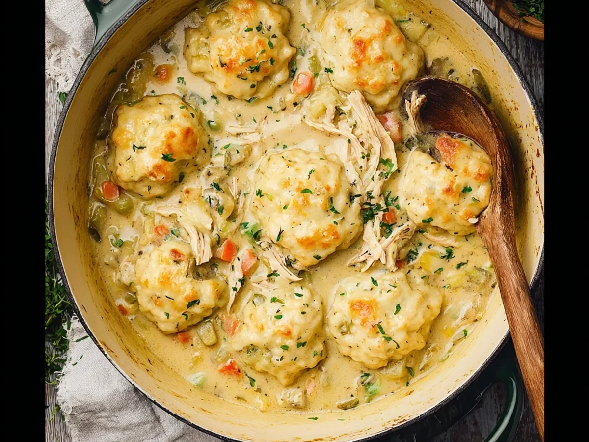 Homestyle Dutch Oven Chicken and Dumplings - Featured Image
