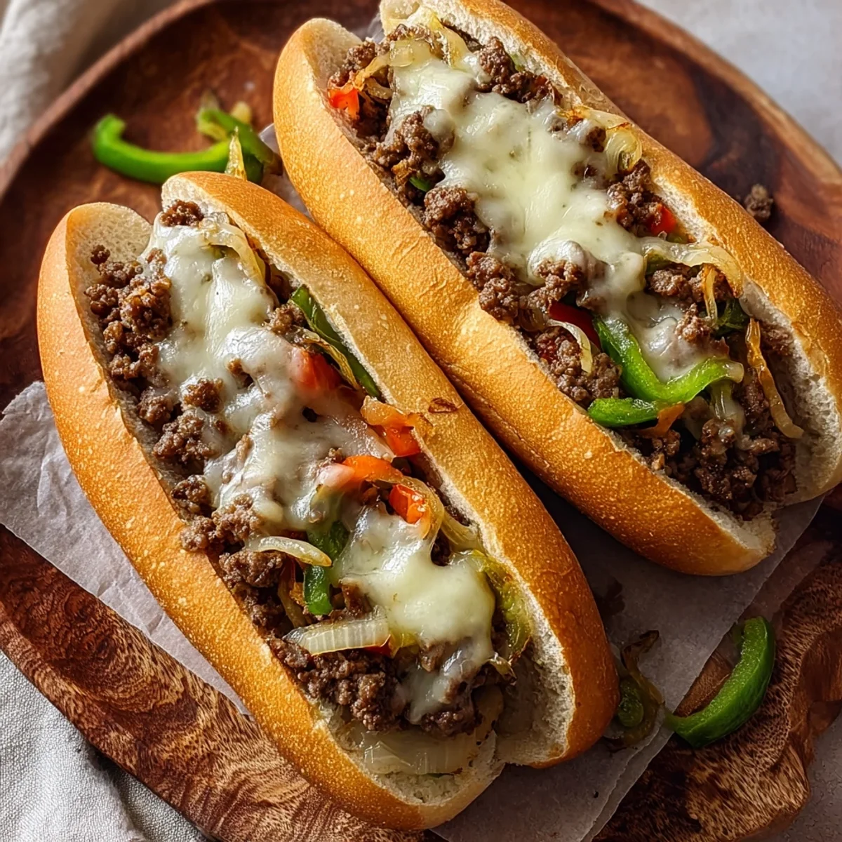 Homestyle Ground Beef Philly Cheesesteaks Recipe
