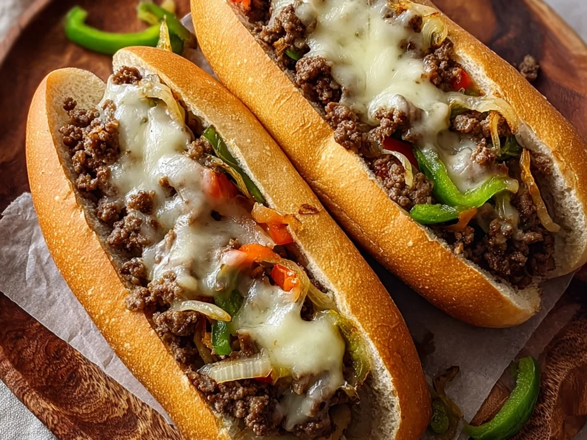 Homestyle Ground Beef Philly Cheesesteaks Recipe - Featured Image
