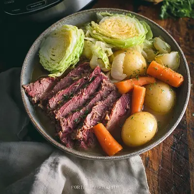 Homestyle Slow Cooker Corned Beef and Cabbage