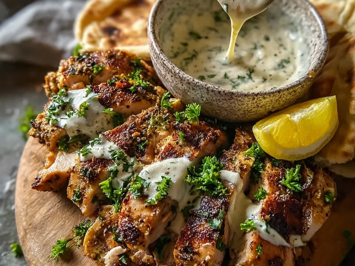Juicy Chicken Shawarma with Creamy Garlic Sauce - Featured Image