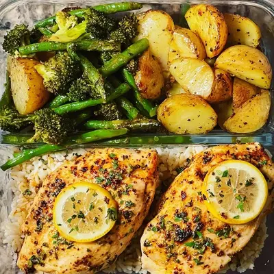 Lemon Garlic Chicken Bowls: 35g Protein Meal Prep