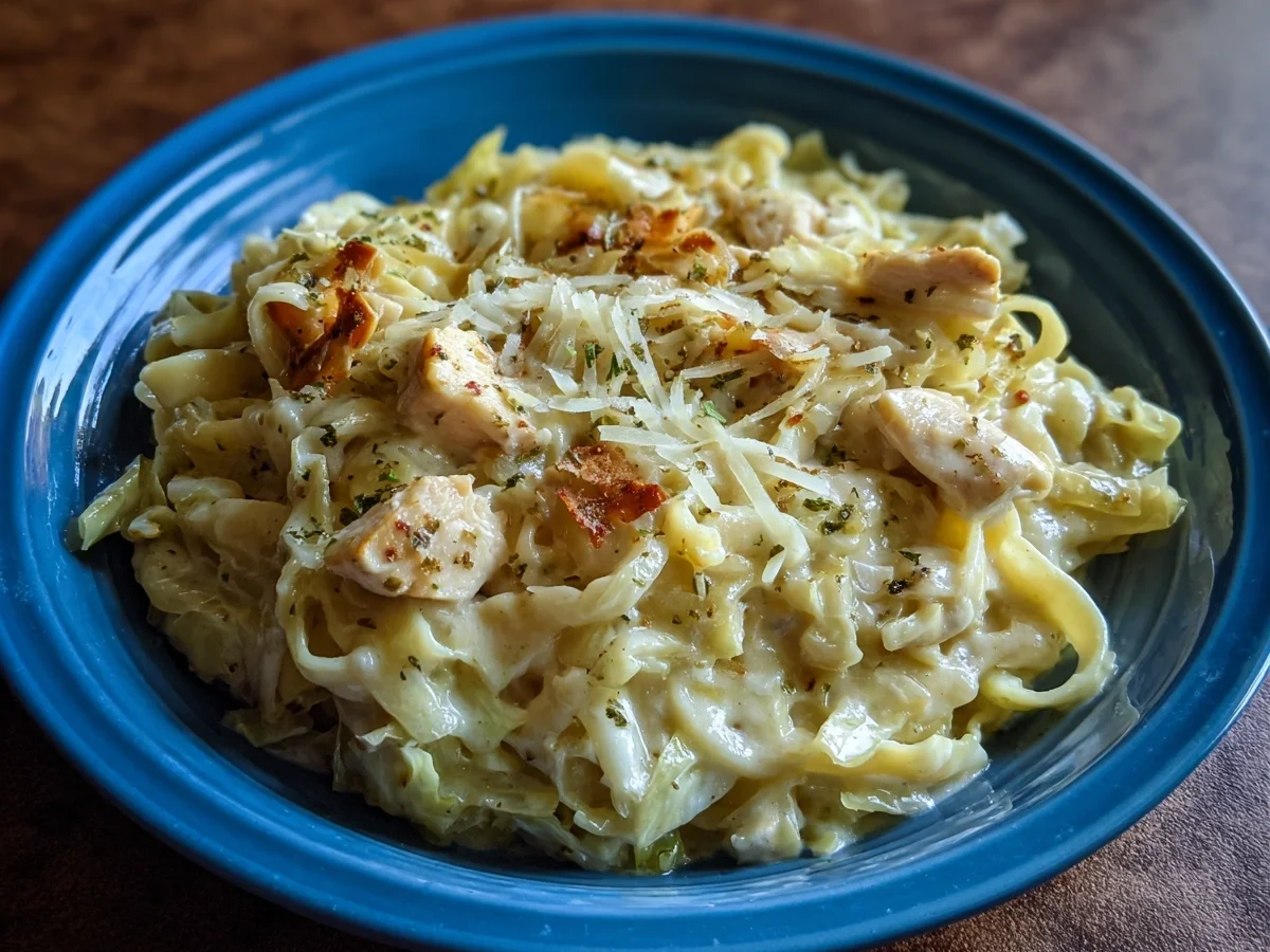 Low-Carb Creamy Alfredo Cabbage Pasta - Featured Image