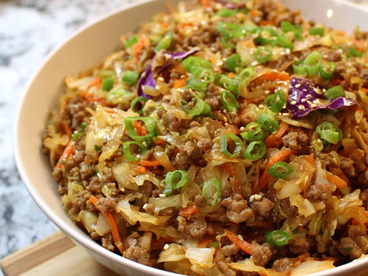 Low Carb Egg Roll in a Bowl: Easy One-Pan Meal - Featured Image