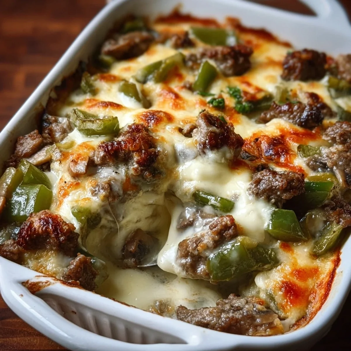 Low Carb Philly Cheesesteak Casserole Recipe