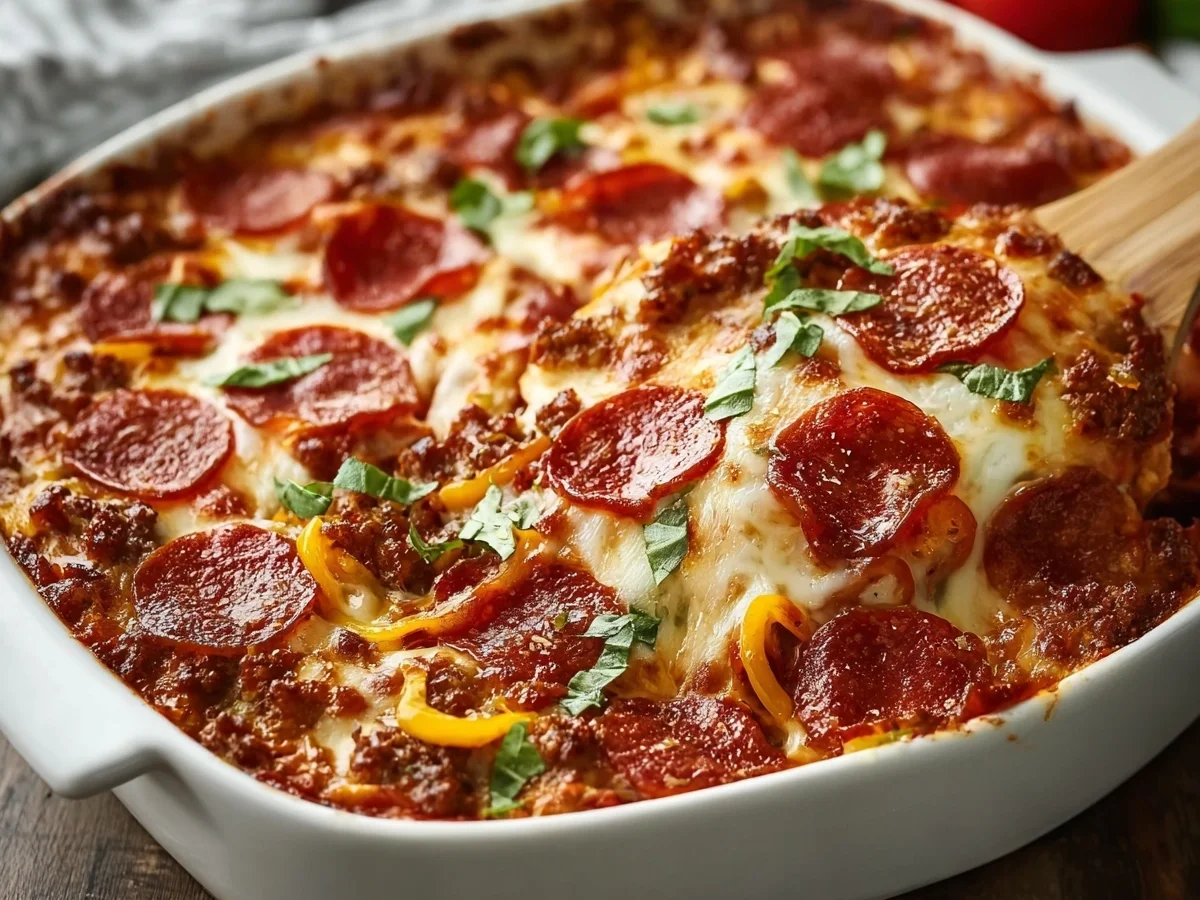 Low Carb Pizza Casserole: Quick & Easy Dinner Tonight - Featured Image