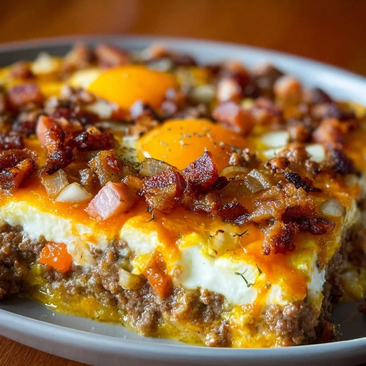 Low Carb Turkey Ham Cheeseburger Casserole Recipe