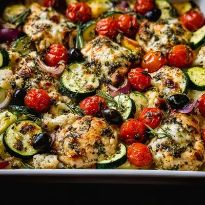 Mediterranean Chicken Zucchini Bake: Easy One-Pan Meal
