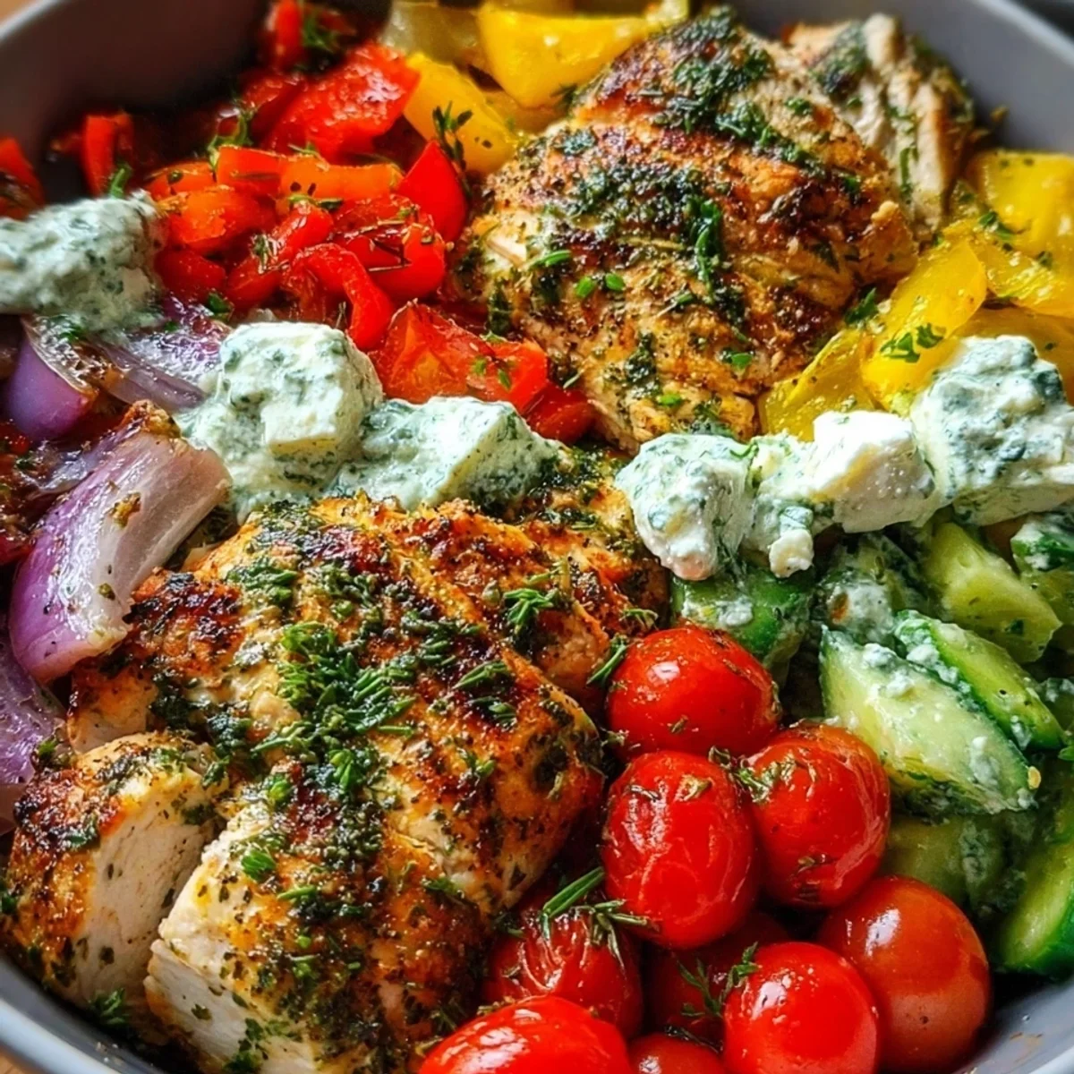 Mediterranean Greek Chicken Bowls for Meal Prep