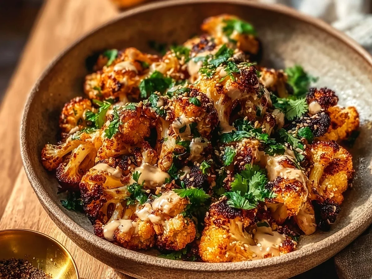 Moroccan Cauliflower with Tahini Honey Drizzle - Featured Image
