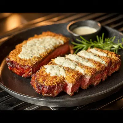 Parmesan Crusted Steak: Pan-Seared & Garlic-Herb Infused